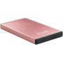 Tooq Carcasa Externa HDD/SDD 2.5" hasta 9,5mm SATA USB 3.0 - Color Rosa Metalizado