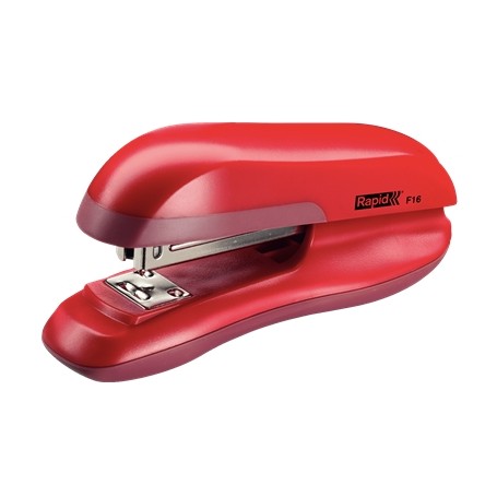 Rapid F16 Grapadora de Sobremesa - Hasta 30 Hojas - Grapado Abierto, Cerrado y Clavado - Color Rojo