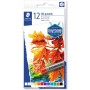 Staedtler Pasteles al Oleo 2420 Pack de 12 Ceras Blandas - Resistencia a la Rotura - Extremadamente Brillantes - Colores Surtido