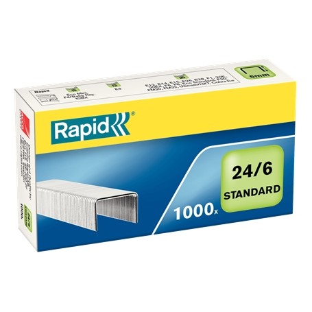 Rapid Grapas 24/6 Confort - Hasta 20 Hojas - Caja de 1000 Grapas - Alambre Flexible