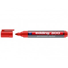 Edding 300 Rotulador Permanente - Punta Redonda - Trazo entre 1.5 y 3 mm. - Tinta Casi Inodora - Capuchon con Clip - Secado Rapi