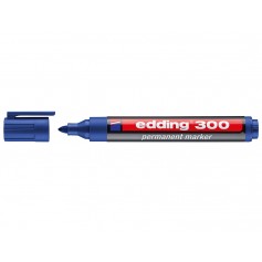 Edding 300 Rotulador Permanente - Punta Redonda - Trazo entre 1.5 y 3 mm. - Tinta Casi Inodora - Capuchon con Clip - Secado Rapi