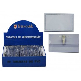 Bismark Portanombres con Pinza y Alfiler - Transparente