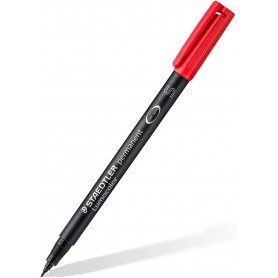 Staedtler Lumocolor Permanent 313 Rotulador Permanente de Punta Fina - Trazo 0.4mm Aprox - Secado Rapido - Color Rojo
