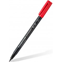 Staedtler Lumocolor Permanent 313 Rotulador Permanente de Punta Fina - Trazo 0.4mm Aprox - Secado Rapido - Color Rojo