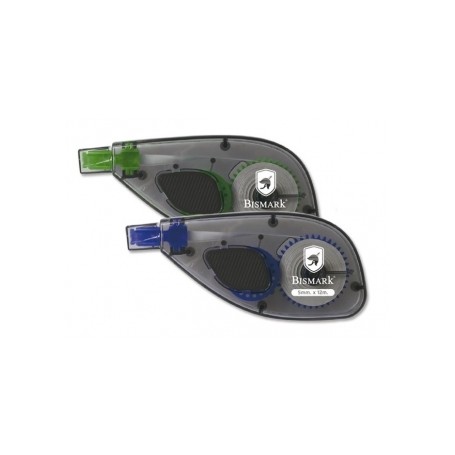 Bismark Cinta Correctora 5mm x 12m - Aplicacion Lateral - Cuerpo Transparente - Forma Ergonomica