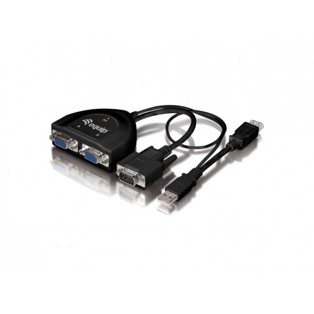 Equip Cable VGA Video-Splitter 2 puertos 450MHz - Alimentacion USB - Color Negro