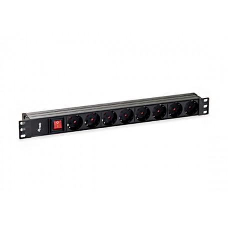 Equip Regleta 8 Shuckos para Montaje en Rack 19" 1U - Interruptor On/Off - Cable de 1.80m