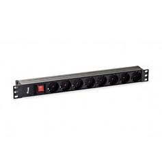 Equip Regleta 8 Shuckos para Montaje en Rack 19" 1U - Interruptor On/Off - Cable de 1.80m