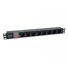 Equip Regleta 8 Shuckos para Montaje en Rack 19" 1U - Interruptor On/Off - Cable de 1.80m