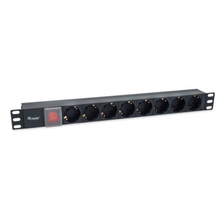 Equip Regleta 8 Shuckos para Montaje en Rack 19" 1U - Interruptor On/Off - Cable de 1.80m