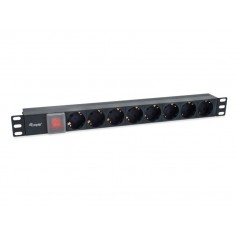 Equip Regleta 8 Shuckos para Montaje en Rack 19" 1U - Interruptor On/Off - Cable de 1.80m