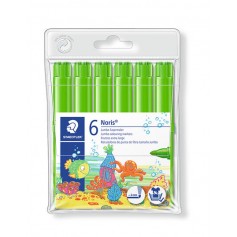 Staedtler Noris Watercolour 340 Pack de 6 Rotuladores de Gran Tamaño - Trazo 3mm Aprox - Lavable Facilmente - Tinta Base de Agua