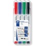 Staedtler Lumocolor Whiteboard Compact 341 Pack de 4 Marcadores para Pizarra - Secado Rapido - Colores Surtidos