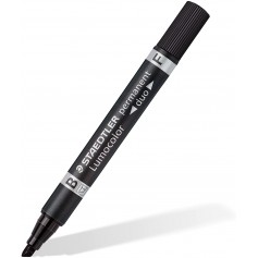 Staedtler Lumocolor 348 Rotulador Permanente de Doble Punta - Secado Rapido - Color Negro