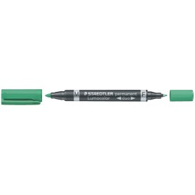 Staedtler Lumocolor 348 Rotulador Permanente de Doble Punta - Secado Rapido - Color Verde