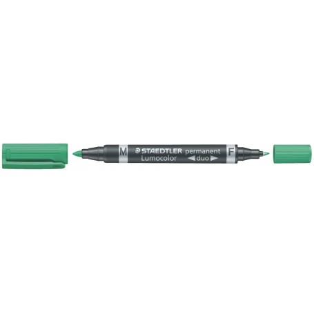 Staedtler Lumocolor 348 Rotulador Permanente de Doble Punta - Secado Rapido - Color Verde