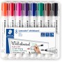 Staedtler Lumocolor 351 Pack de 8 Marcadores para Pizarra Blanca - Secado Rapido - Colores Surtidos