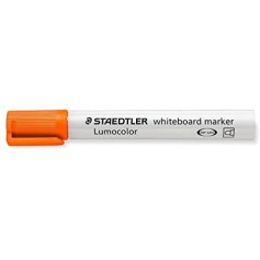 Staedtler Lumocolor 351 Rotulador para Pizarra Blanca - Punta Redonda - Trazo 2mm - Capuchon con Clip - Color Naranja
