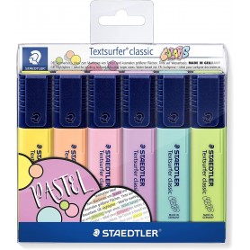 Staedtler Textsurfer Classic 364 Pack de 6 Marcadores Fluorescentes - Secado Rapido - Trazo 1 - 5mm Aprox - Colores Surtidos