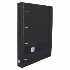 Oxford Europeanbinder Live & Go Carpeta de 4 Anillas Formato A4+ con Recambio Cuadriculado 5x5mm y 4 Taladros - Tapa de Plastico
