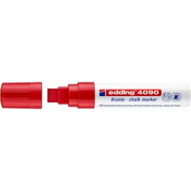 Edding 4090 Rotulador de Tiza Liquida - Punta Biselada - Trazo entre 4 y 15mm - Olor Neutro - Color Rojo