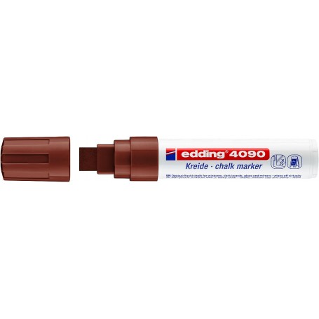 Edding 4090 Rotulador de Tiza Liquida - Punta Biselada - Trazo entre 4 y 15mm - Olor Neutro - Color Marron