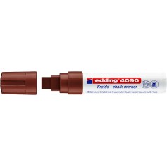 Edding 4090 Rotulador de Tiza Liquida - Punta Biselada - Trazo entre 4 y 15mm - Olor Neutro - Color Marron