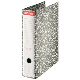 Esselte Archivador de Palanca - Carton - Formato Folio - Lomo 75mm - Capacidad para 500 Hojas - Color Gris Jaspeado
