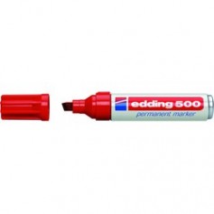 Edding 500 Rotulador Permanente - Punta Biselada - Trazo entre 2 y 7 mm. - Recargable - Secado Instantaneo - Color Rojo