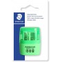 Staedtler Sacapuntas Doble Uso con Deposito - 2 Agujeros - De 8.2mm hasta 10.2mm - Color Verde Neon