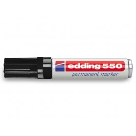 Edding 550 Rotulador Permanente - Punta Redonda - Trazo entre 3 y 4 mm. - Recargable - Secado Rapido - Color Negro
