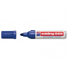 Edding 550 Rotulador Permanente - Punta Redonda - Trazo entre 3 y 4 mm. - Recargable - Secado Rapido - Color Azul