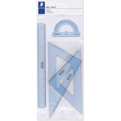 Staedtler Pack de 4 Reglas - Regla Recta - Transportador - Escuadra - Cartabon