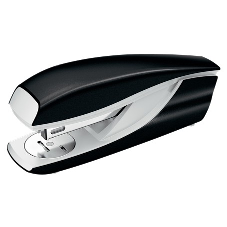 Petrus 635 Grapadora Metalica - Hasta 30 Hojas - Extraegrapas Integrado - Grapado Cerrado, Abierto y Clavado - Color Negro Metal