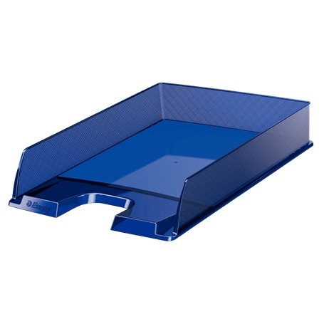 Esselte Europost Bandeja Portadocumentos - Plastico Transparente - Formato Vertical - A4 - Color Azul Marino Translucido