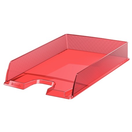 Esselte Europost Bandeja Portadocumentos - Plastico Transparente - Formato Vertical - A4 - Color Rojo