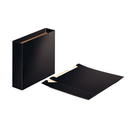 Esselte Cajetin de Carton para Archivadores - Tamaño Folio - Lomo 75mm - Capacidad 500 Hojas - Color Negro