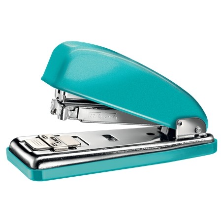 Petrus 226 Grapadora Metalica - Hasta 30 Hojas - Grapado Cerrado, Abierto y Clavado - Color Turquesa Metalizado