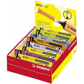 Stabilo Boss 70 Pack de 20 Recargas de 3ml para Marcador Fluorescente - Tinta con Base de Agua - Colores Surtidos