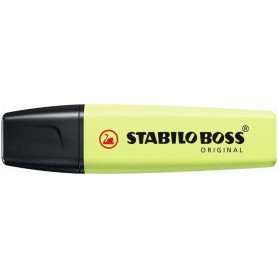 Stabilo Boss 70 Pastel Marcador Fluorescente - Trazo entre 2 y 5mm - Recargable - Tinta con Base de Agua - Color Chispa de Lima