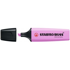 Stabilo Boss 70 Pastel Marcador Fluorescente - Trazo entre 2 y 5mm - Recargable - Tinta con Base de Agua - Color Fucsia Helado