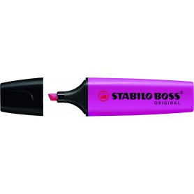 Stabilo Boss 70 Rotulador Marcador Fluorescente - Trazo entre 2 y 5mm - Recargable - Tinta con Base de Agua - Color Magenta Fluo