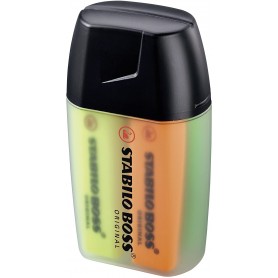 Stabilo Boss 70 Big Boss Pack de 4 Marcadores Fluorescentes - Trazo entre 2 y 5mm - Recargable - Tinta con Base de Agua - Colore