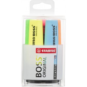 Stabilo Boss 70 Pack de 6 Marcadores Fluorescentes - Trazo entre 2 y 5mm - Recargable - Tinta con Base de Agua - Colores Surtido
