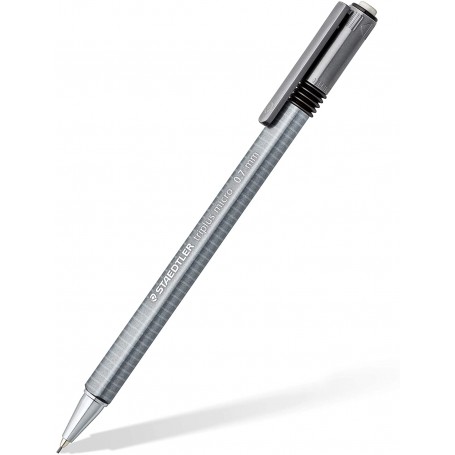 Staedtler Triplus Micro 774 Portaminas - Ancho de Linea 0.7mm - Punta Retractil - Diseño Ergonomico - Color Gris
