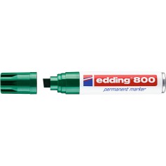 Edding 800 Rotulador Permanente - Punta Biselada - Trazo entre 4 y 12 mm. - Recargable - Secado Instantaneo - Color Verde