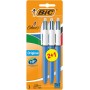 Bic 4 Colours Original Pack de 3 Boligrafos de Bola Retractil - Punta Media de 1.0mm - Tinta con Base de Aceite - Cuerpo Azul/Bl