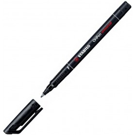 Stabilo OHPen Rotulador Permanente - Punta Fina - Trazo de 0.7mm - Agarre Antideslizante - Tapon Ventilado - Color Negro