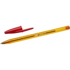 Bic Cristal Original Fine Boligrafo de Bola - Punta Redonda de 0.8mm - Trazo de 0.30mm - Tinta con Base de Aceite - Translucido 